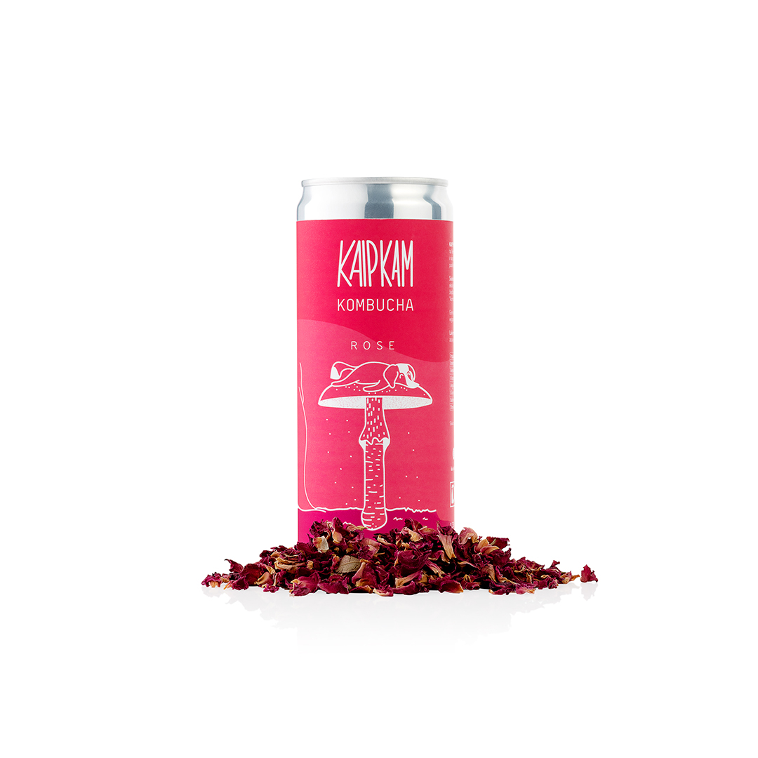 Rose kombucha Rožių žiedlapių kombucha